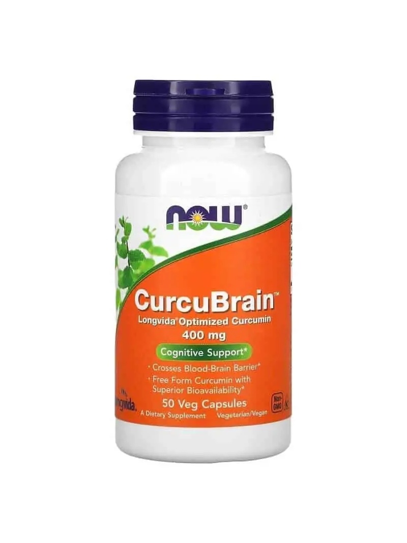 NOW FOODS CurcuBrain 400 mg (kurkumín, kognícia) 50 vegetariánskych kapsúl