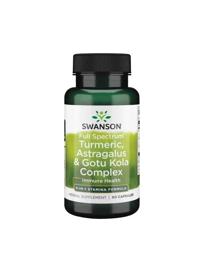 SWANSON Full Spectrum Turmeric, Astragalus & Gotu Kola Complex 60 kapsúl