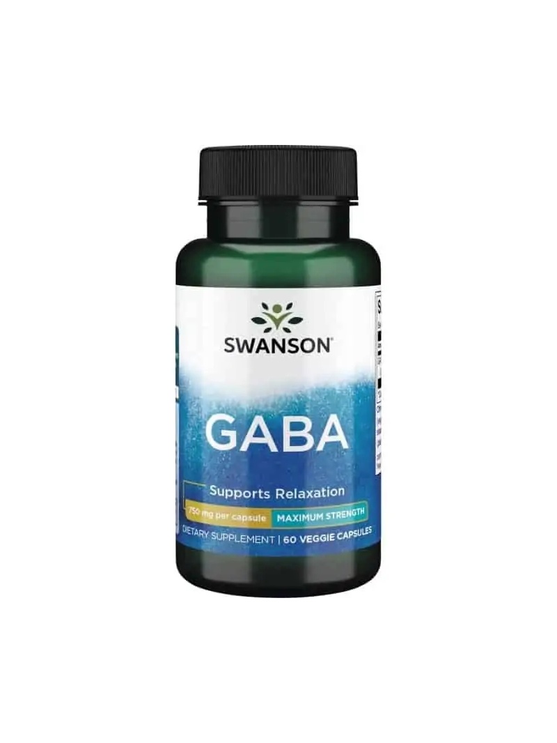 SWANSON GABA 750 mg Maximálna sila (pokoj, relaxácia) 60 vegetariánskych kapsúl