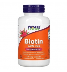 NOW FOODS Biotín 5000 mcg (Biotín) 120 vegetariánskych kapsúl