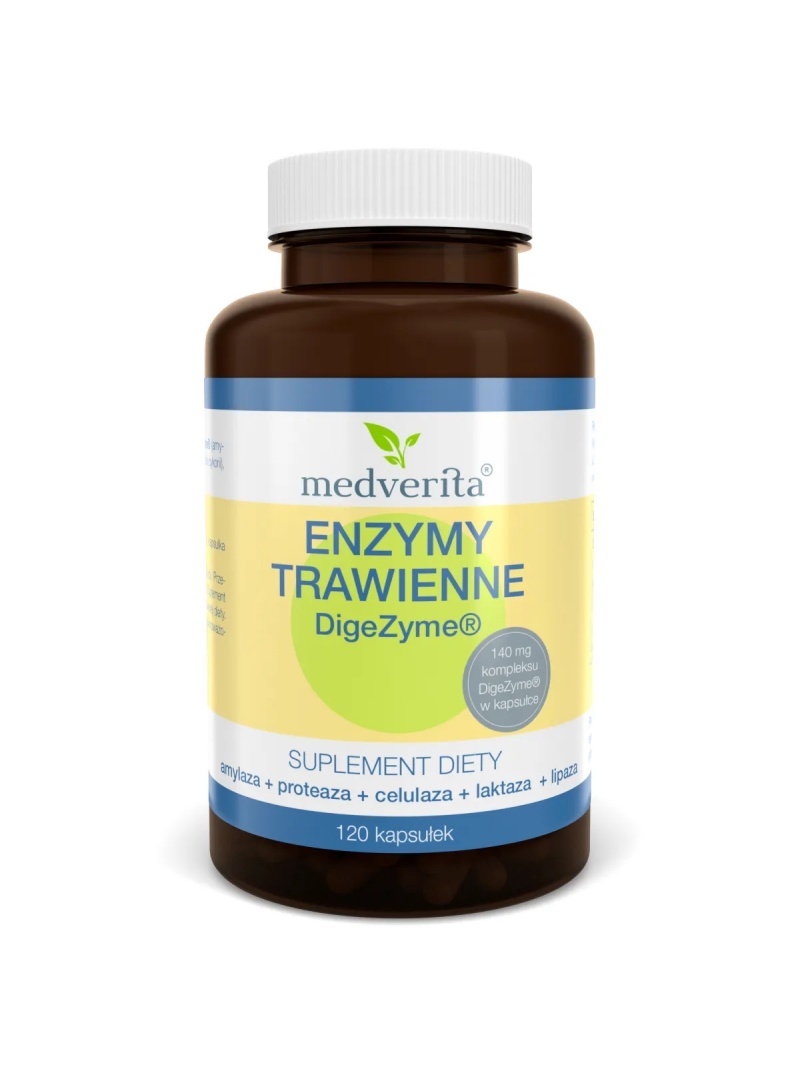 MEDVERITA DigeZyme® tráviace enzýmy 140 mg 120 kapsúl