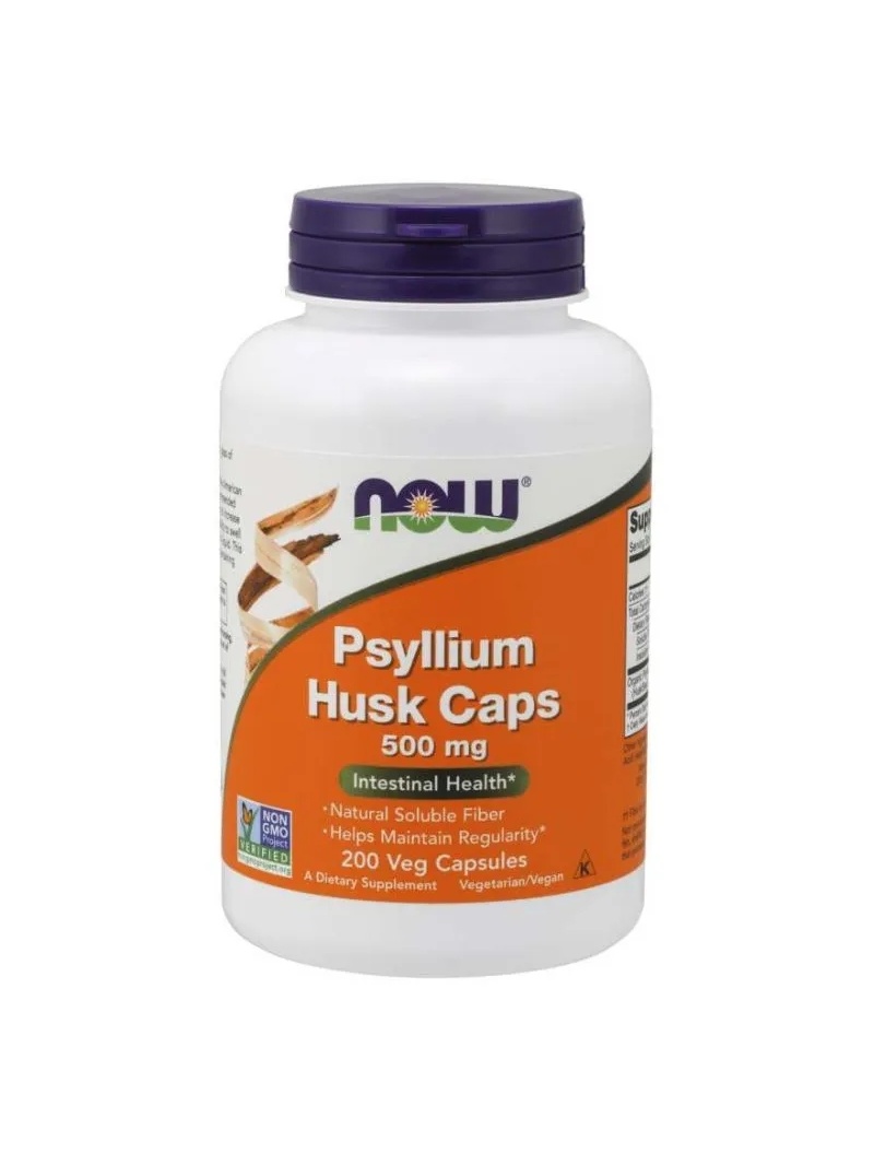 NOW FOODS Psyllium Husk 500 mg (diétna vláknina) 200 vegetariánskych kapsúl