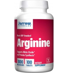 JARROW FORMULAS Arginín (arginín) 1000 mg - 100 vegánskych tabliet