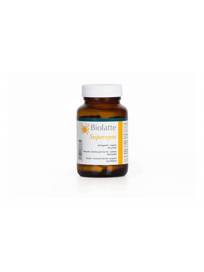 BIOLATTE Superzyme (tráviace enzýmy + koenzým Q10) 60 vegánskych kapsúl