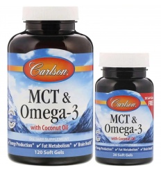 CARLSON LABS MCT & Omega-3 120 + 30 mäkkých gélov