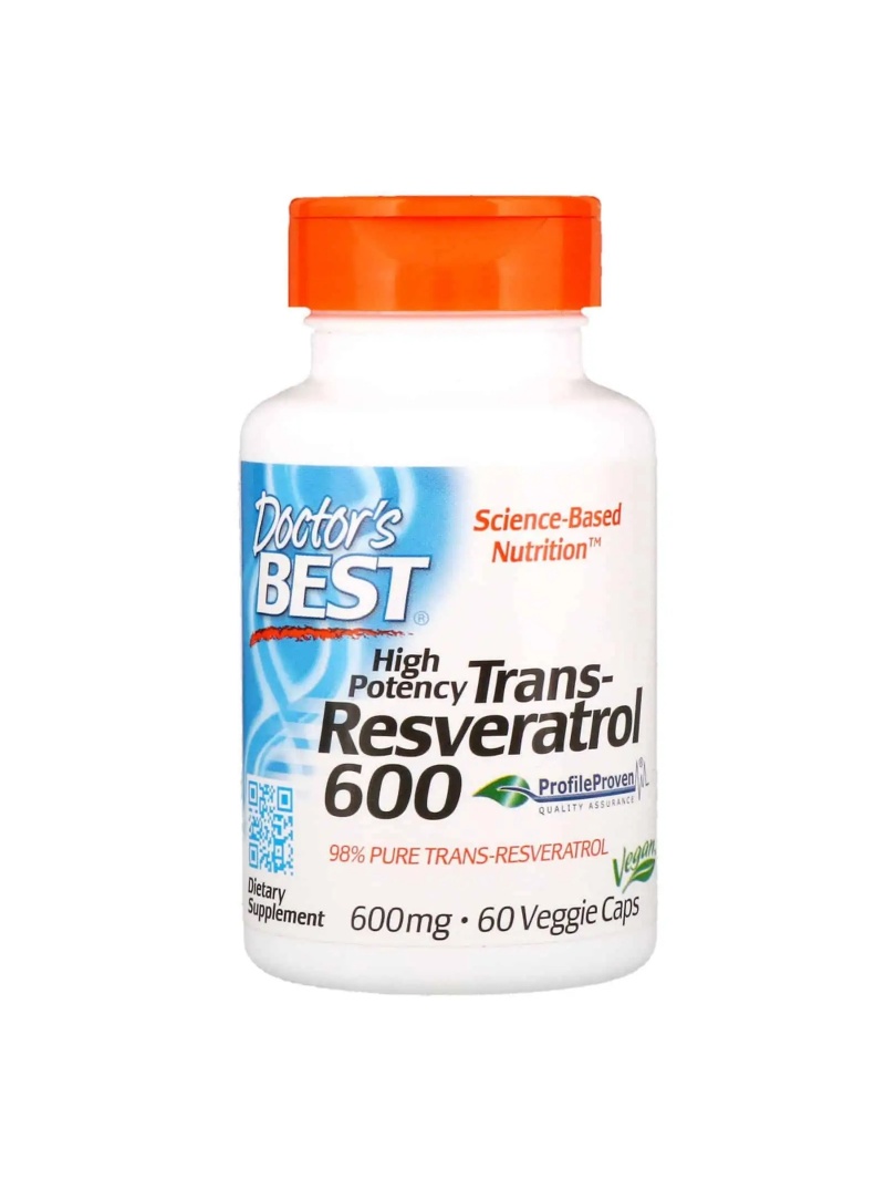 Najlepší trans-Resveratrol 600 (Resveratrol) liek 60 vegetariánskych kapsúl