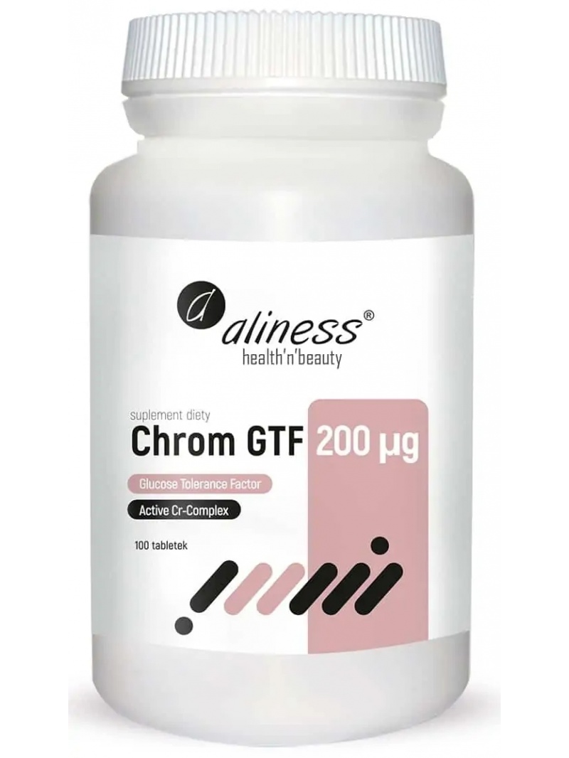 ALINESS Chromium GTF Active Cr-Complex 200 mcg (kyslý chróm) 100 vegetariánskych tabliet