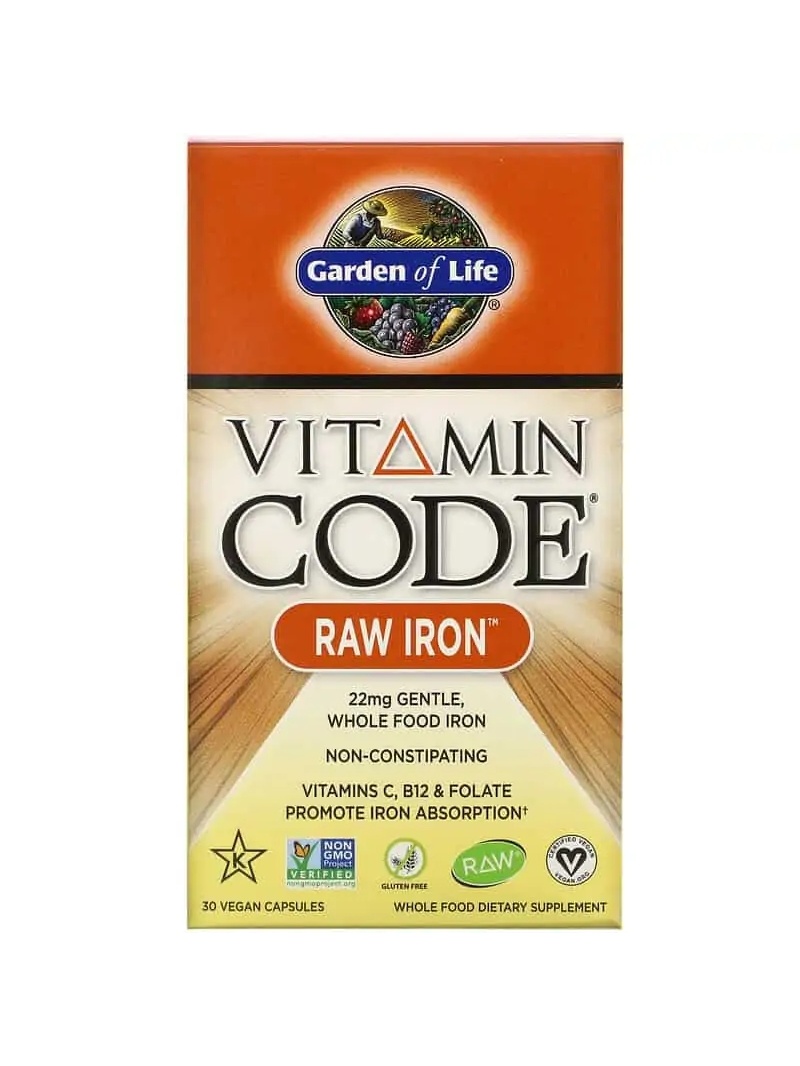 ZÁHRADA ŽIVOTA Vitamínový kód RAW Iron 30 vegetariánskych kapsúl