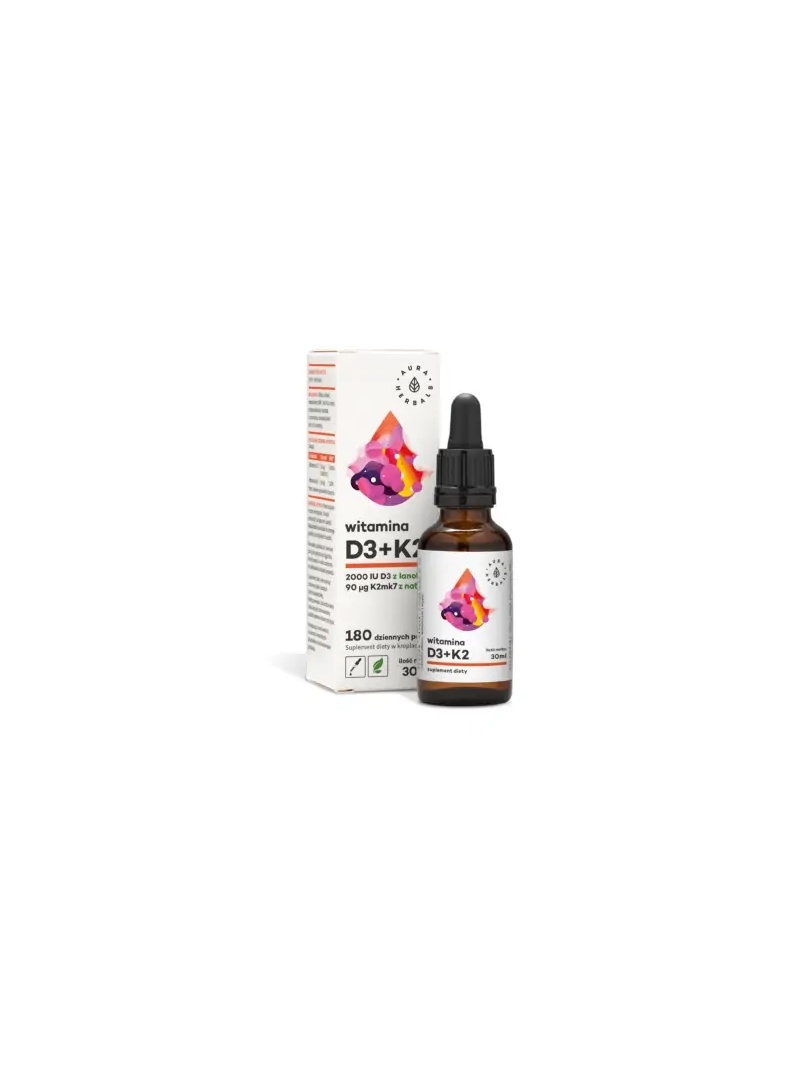 AURA HERBALS Vitamín D3 + K2MK7 2000IU 30ml