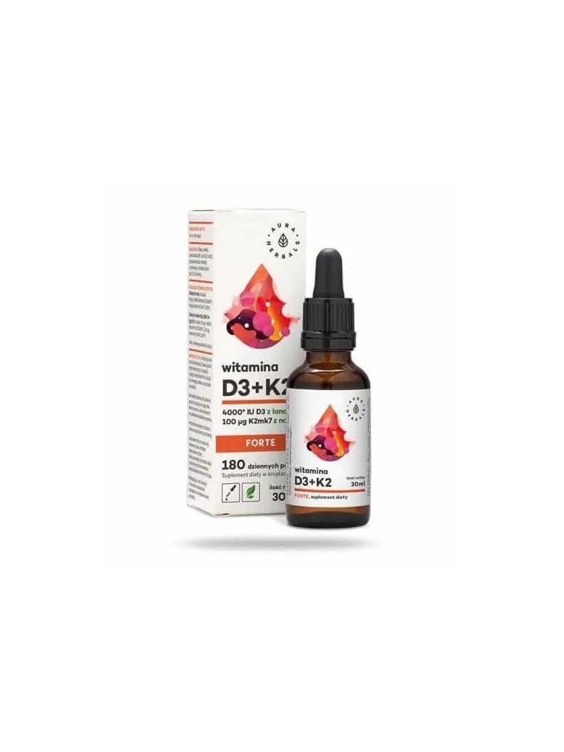 AURA HERBALS Vitamín D3 + K2 FORTE 4000 IU + 100 mcg 30 ml