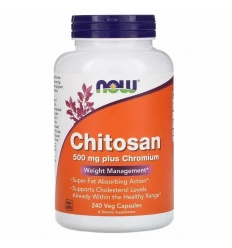 NOW FOODS Chitosan Plus Chróm 500 mg (Chitosan Plus Chróm) 240 vegetariánskych kapsúl