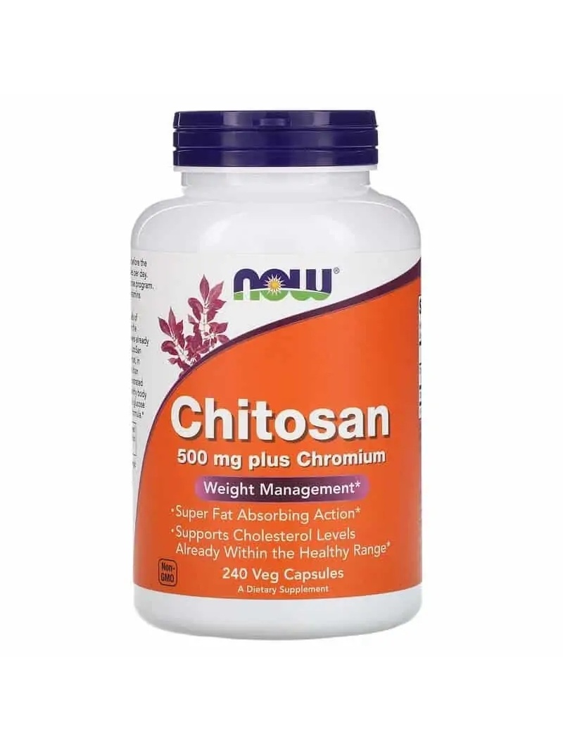 NOW FOODS Chitosan Plus Chróm 500 mg (Chitosan Plus Chróm) 240 vegetariánskych kapsúl