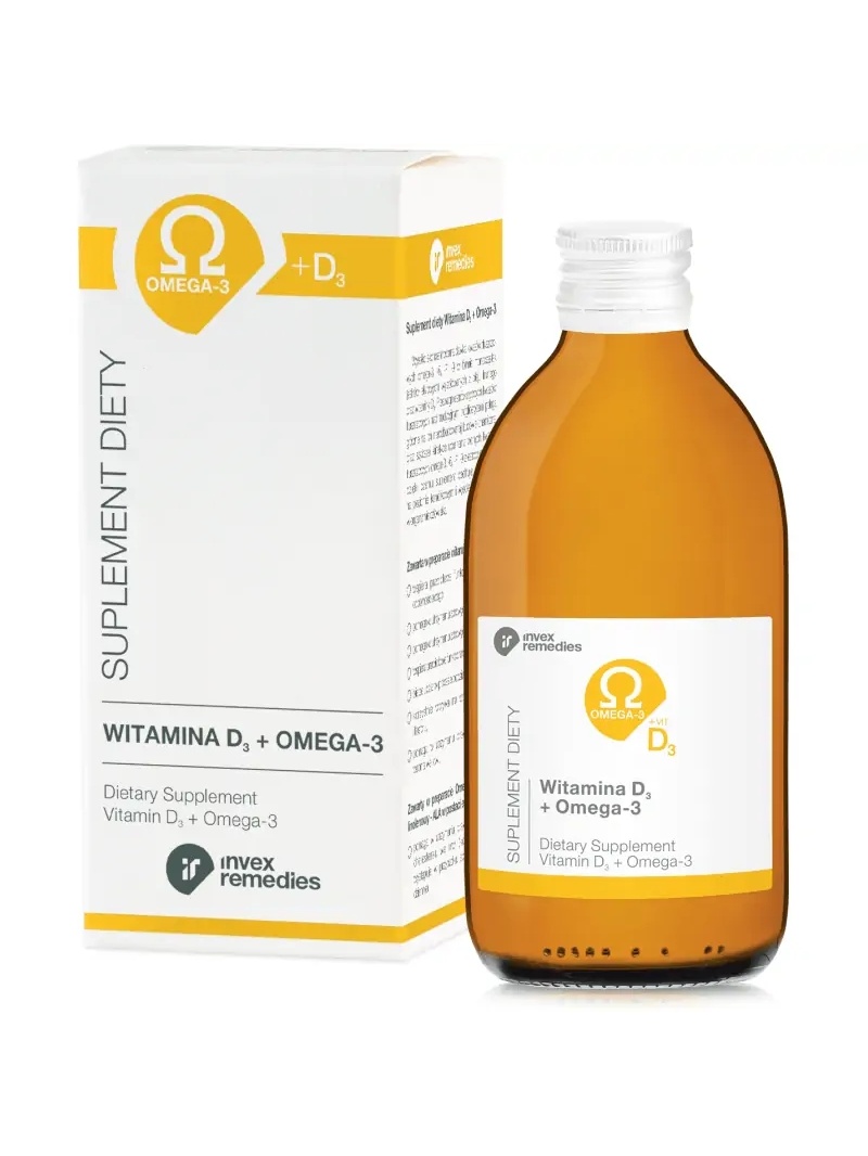 INVEX REMEDIES Vitamín D3 + Omega-3 300 ml