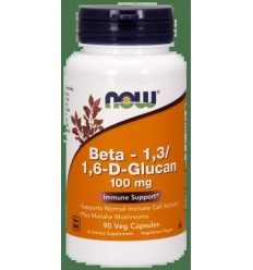 NOW FOODS Beta 1,3/1,6-D-glukán (Beta 1,3/1,6-D-glukán) 100 mg - 90 vegánskych kapsúl