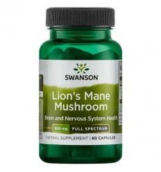 SWANSON Lion&#39;s Mane Huba Mozog a nervové zdravie 500 mg – 60 kapsúl