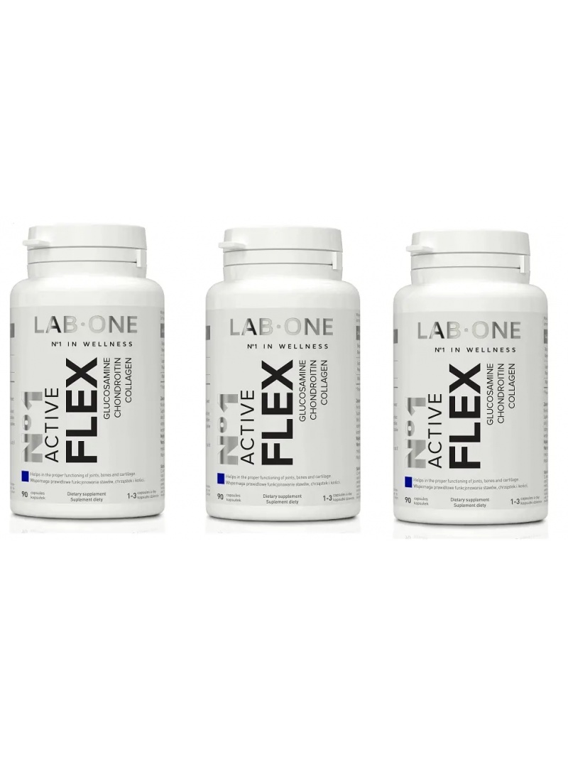 LAB ONE N°1 Active Flex (glukosamínový kolagén chondroitín) 3 x 90 kapsúl