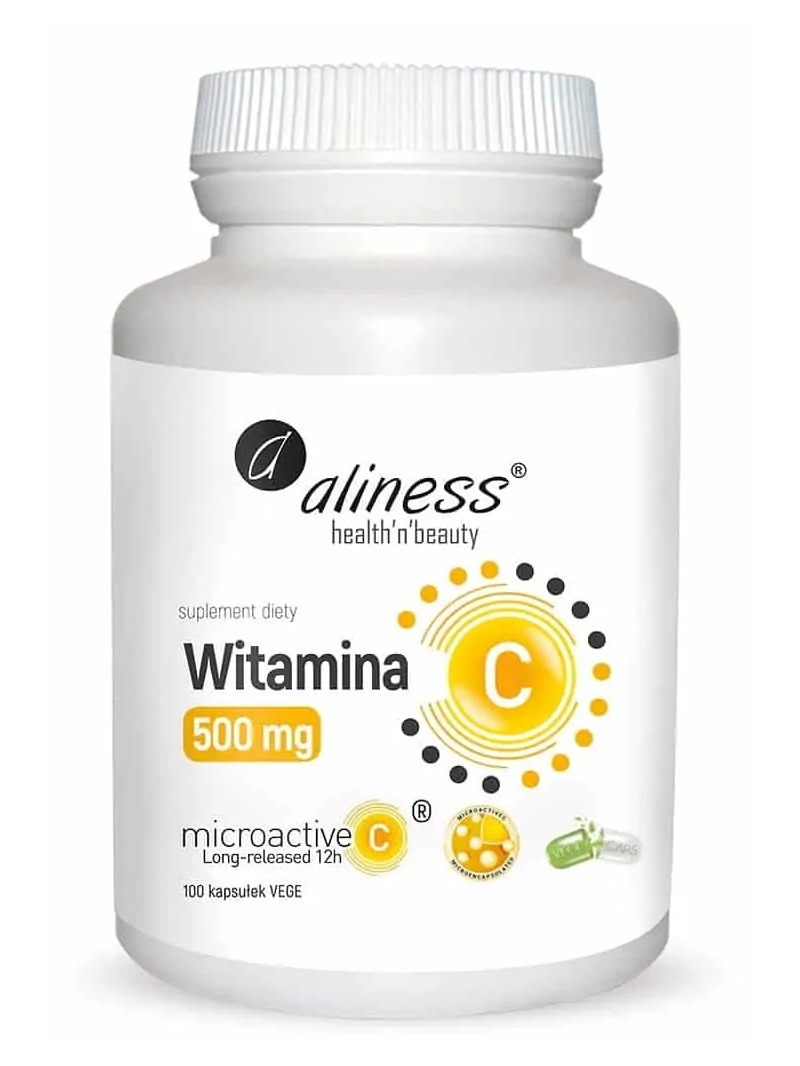 ALINESS Vitamín C 500 mg (12 hodín s dlhým uvoľňovaním) 100 vegetariánskych kapsúl