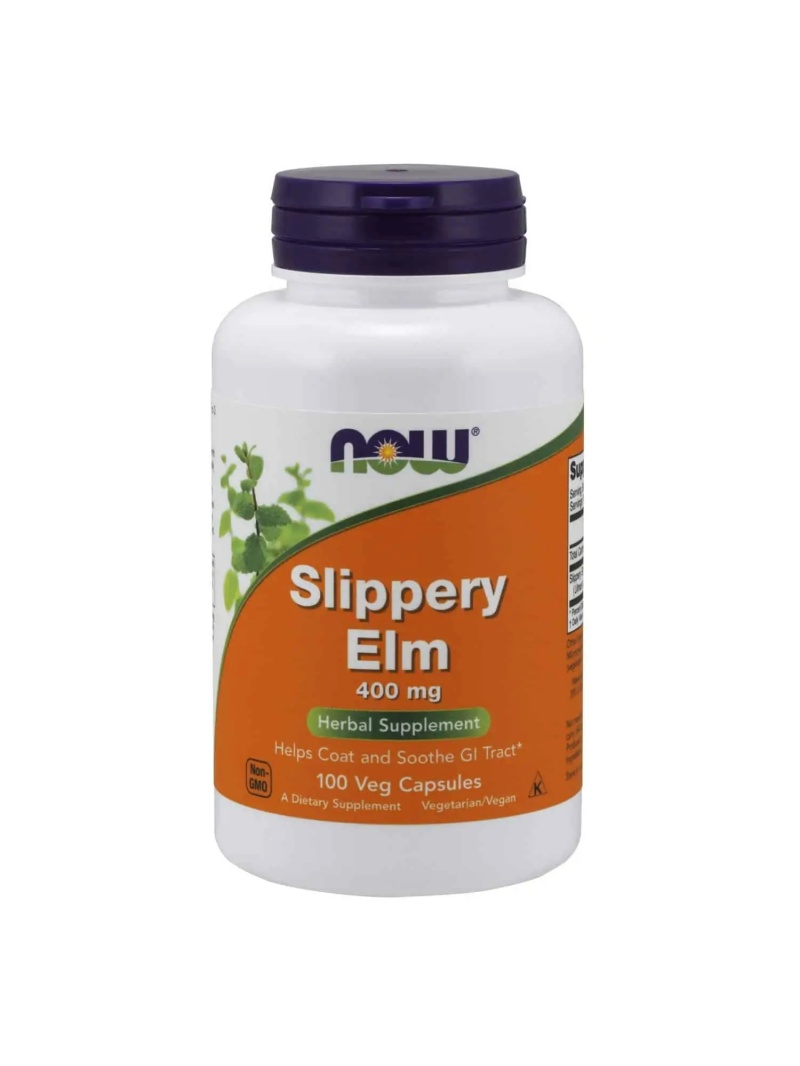 NOW FOODS Slippery Elm 400 mg (Brestová kôra) 100 vegetariánskych kapsúl