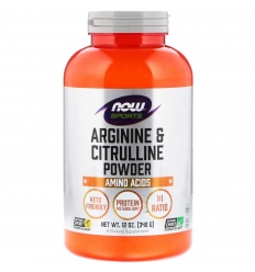 NOW SPORTS Arginín a citrulín v prášku (arginín a citrulín) 340 g