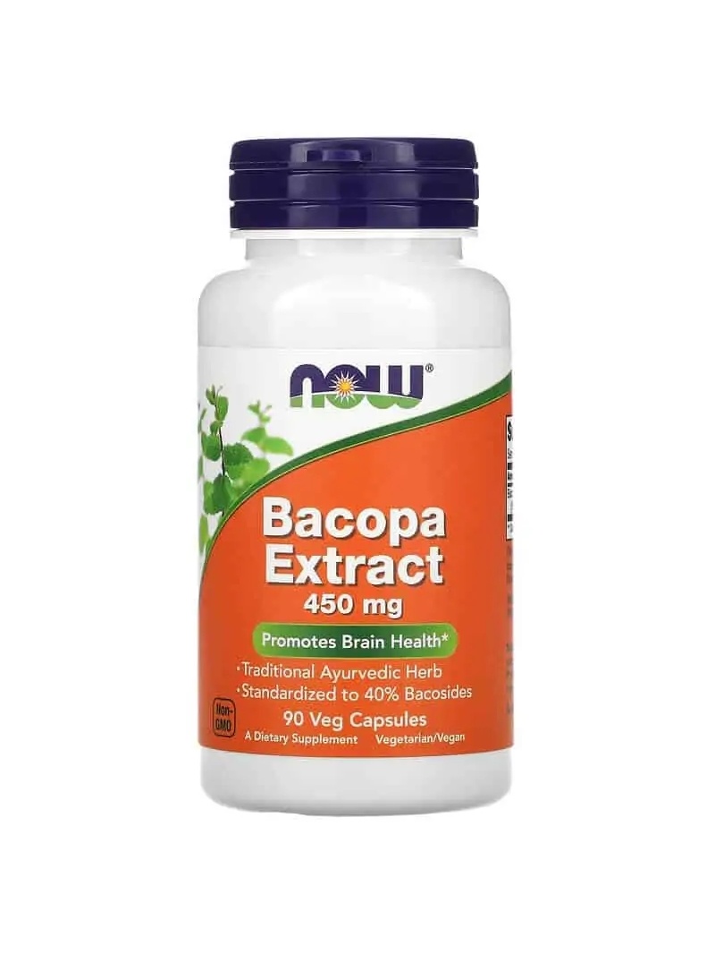 NOW FOODS Bacopa Extract 450 mg (Bacopa, podpora mozgu) 90 vegetariánskych kapsúl