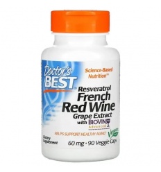 Lekársky najlepší resveratrol extrakt z francúzskeho červeného vína 60 mg (Resveratrol, extrakt z červeného vína) 90 vegetariáns