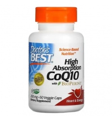 Najlepší liek s vysokou absorpciou CoQ10 s BioPerine 200 mg (CoQ10 s Bioperine) 60 vegetariánskych kapsúl