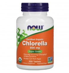 NOW FOODS Certifikovaná bio Chlorella 500 mg (imunita, antioxidácia) 200 vegetariánskych tabliet