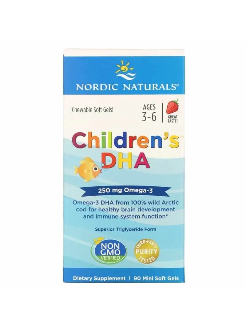 Nordic Naturals Detská DHA 250 mg (Omega-3 pre deti) 90 balení Jahoda