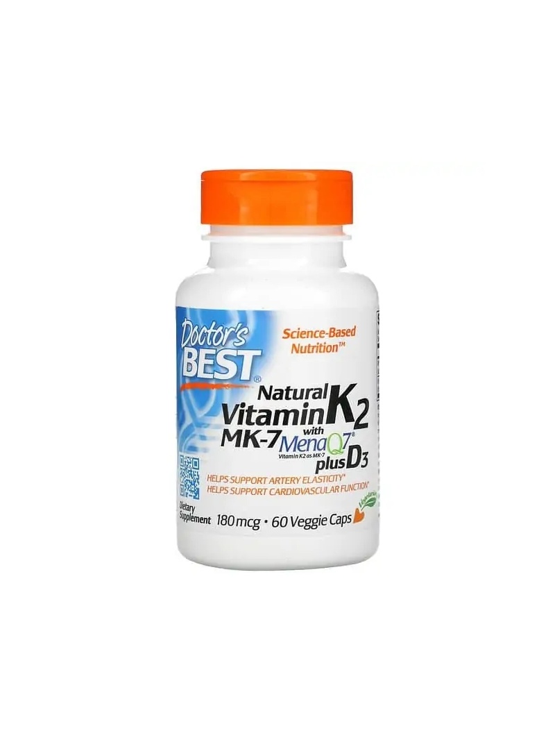 Najlepší prírodný vitamín K2 MK-7 liek MenaQ7 plus vitamín D3 180 mcg 60 vegetariánskych kapsúl