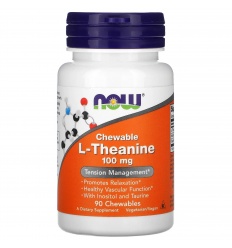 NOW FOODS L-theanin 100 mg (L-theanin) 90 žuvacích tabliet