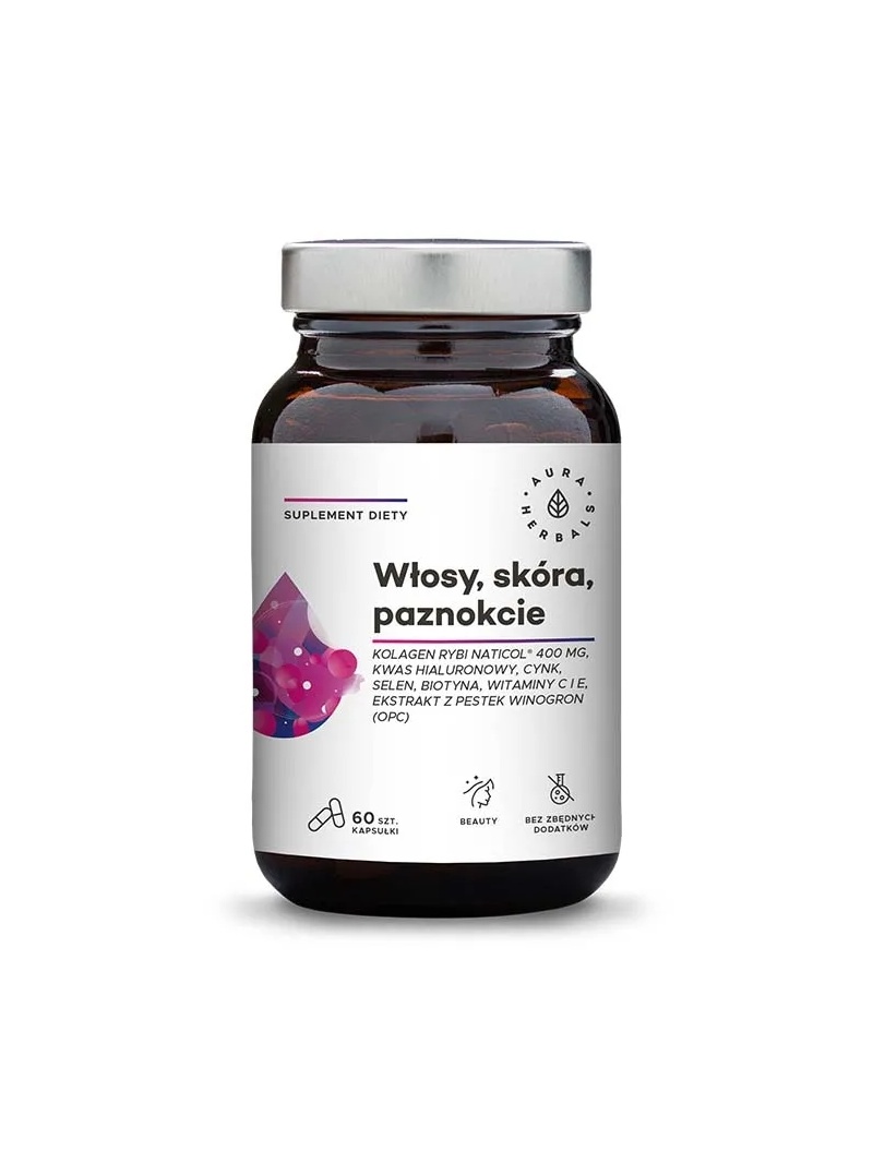 AURA HERBALS NatiCol Fish Collagen (Vlasy, Pokožka, Nechty) 60 kapsúl