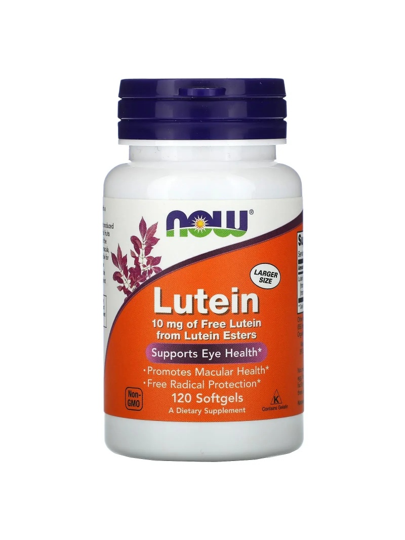 NOW FOODS Luteín 10 mg (luteín, zdravie očí) 120 mäkkých gélov