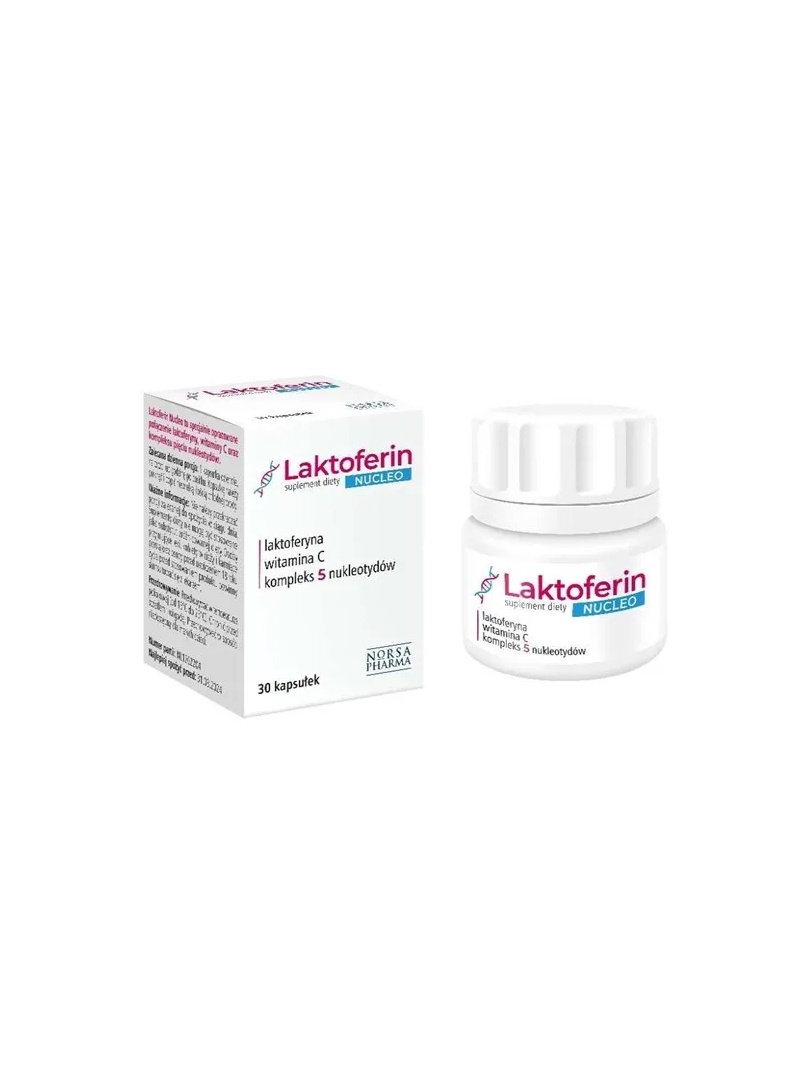 NORSA PHARMA Lactoferin NUCLEO (laktoferín, komplex 5 nukleotidov, vitamín C) 30 vegánskych kapsúl