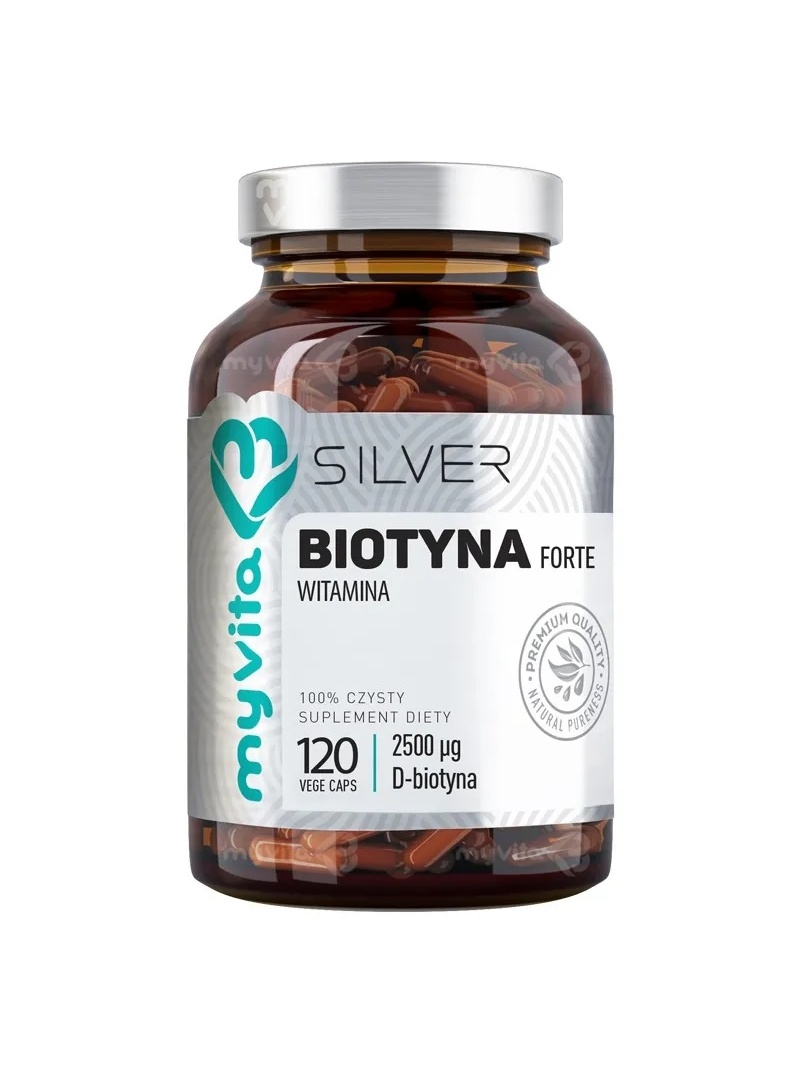 MYVITA Biotín Silver 2500 mcg (vlasy, pokožka, nechty) 120 vegánskych kapsúl