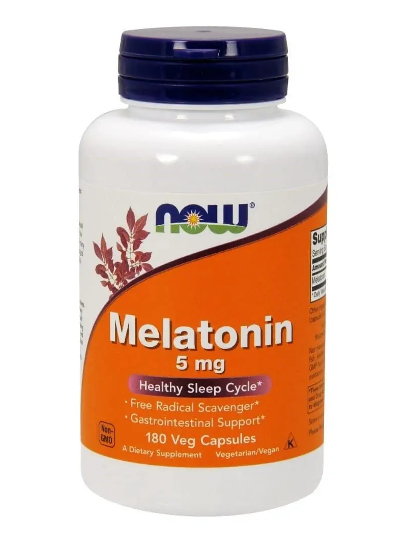 NOW FOODS Melatonín (Melatonín) 5 mg – 180 vegánskych kapsúl