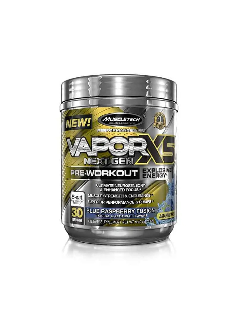 MUSCLETECH Vapor X5 Next Gen 228g 30 porcií Malina