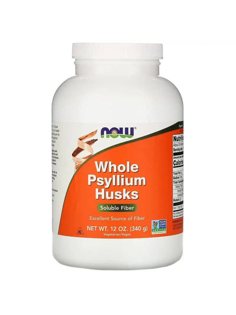 NOW FOODS celé Psyllium šupky v prášku (vláknina) – 340 gramov