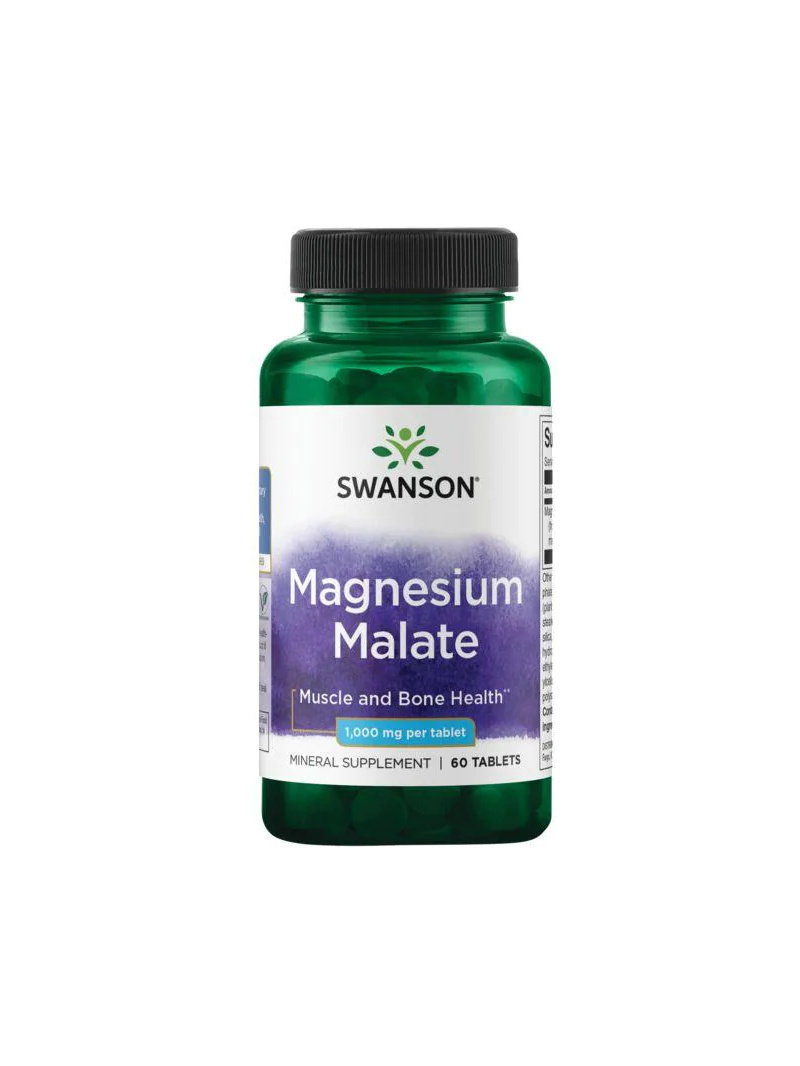 SWANSON Magnesium Malate (Magnesium Malate) - 60 vegetariánskych tabliet