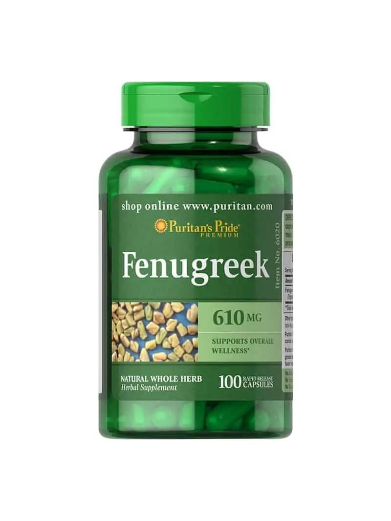 Puritan&#39;s Pride senovka grécka (fenugreek) – 610 mg – 100 kapsúl