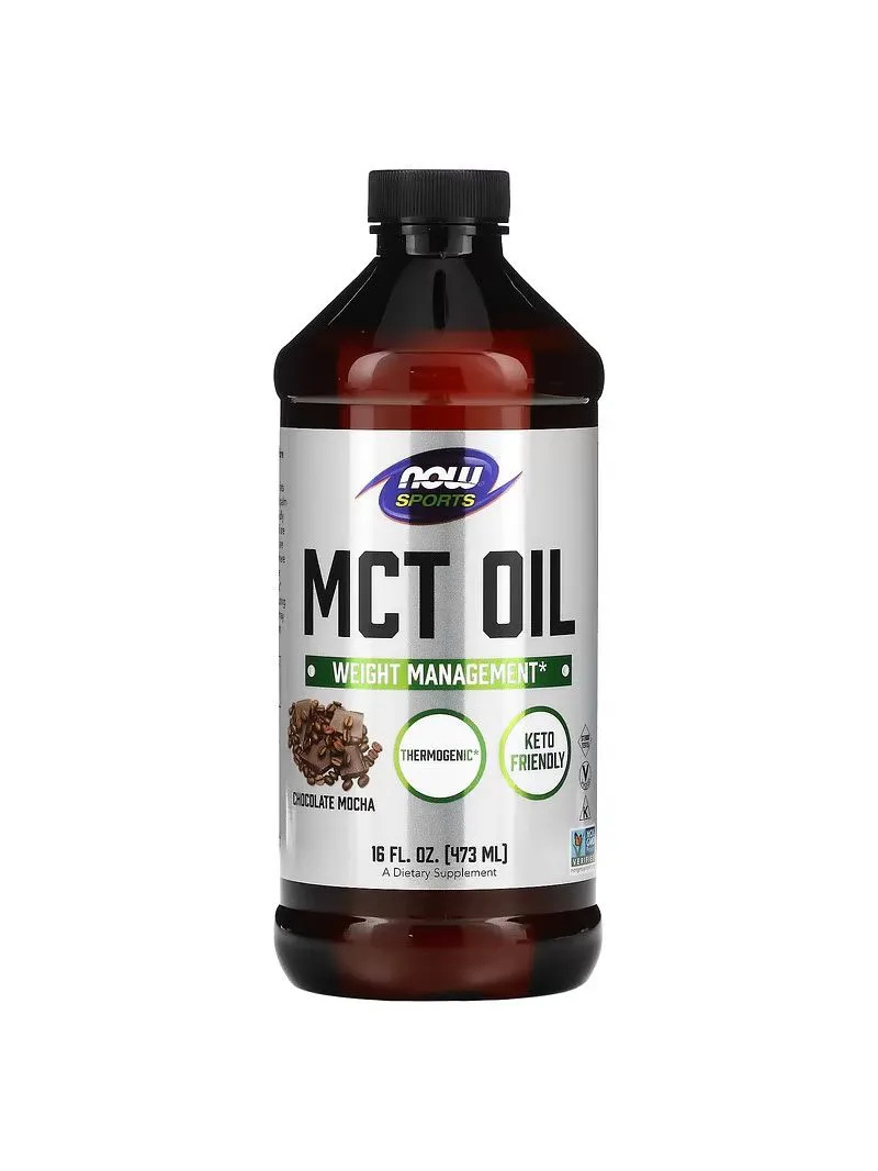 NOW SPORTS MCT Oil 100% Pure (MCT Oil) – 473 ml čokoládová mocha