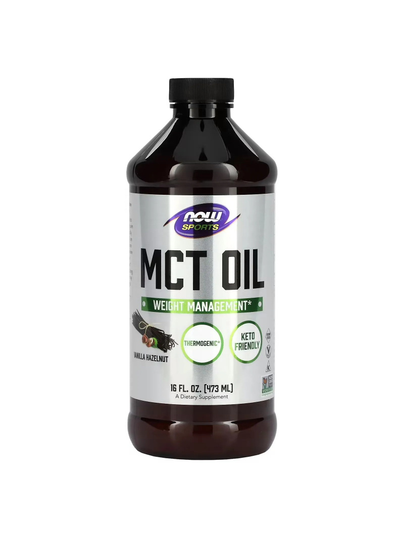 NOW SPORTS MCT Oil 100% Pure (MCT Oil) - 473 ml Vanilkový lieskový orech