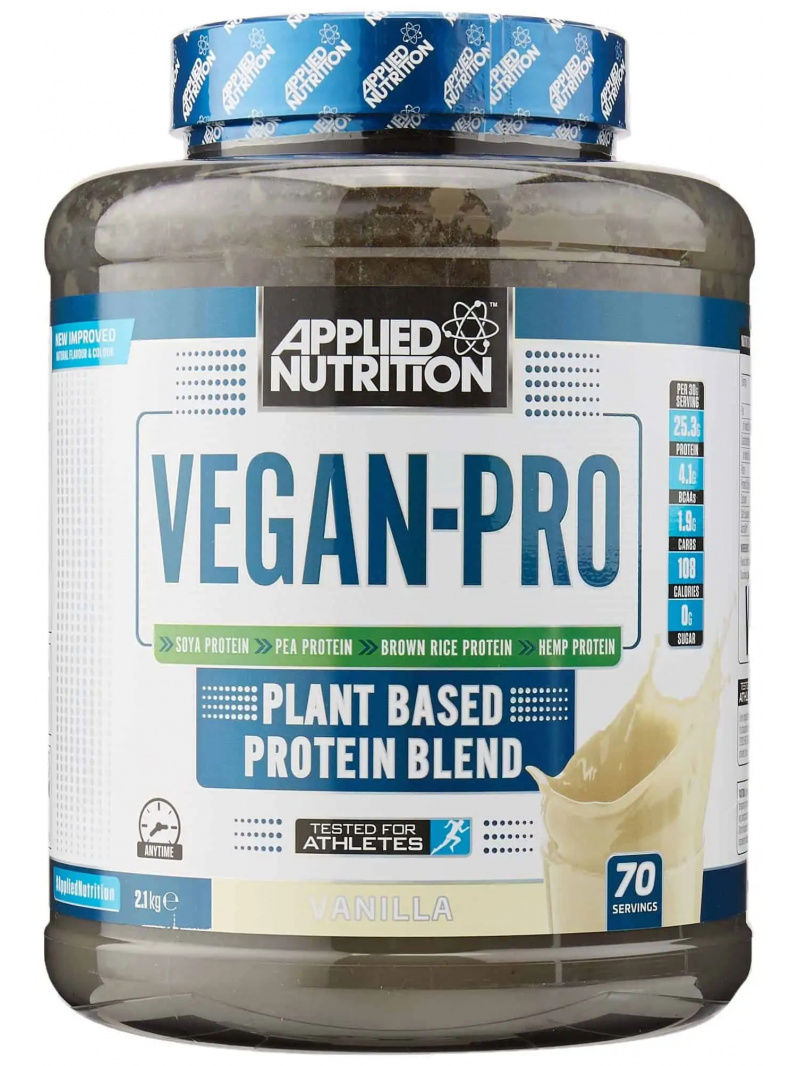 APLIKOVANÁ VÝŽIVA Vegan Pro - Zmes rastlinných bielkovín (Vegan Protein - Testované pre športovcov) 2,1 kg Vanilka