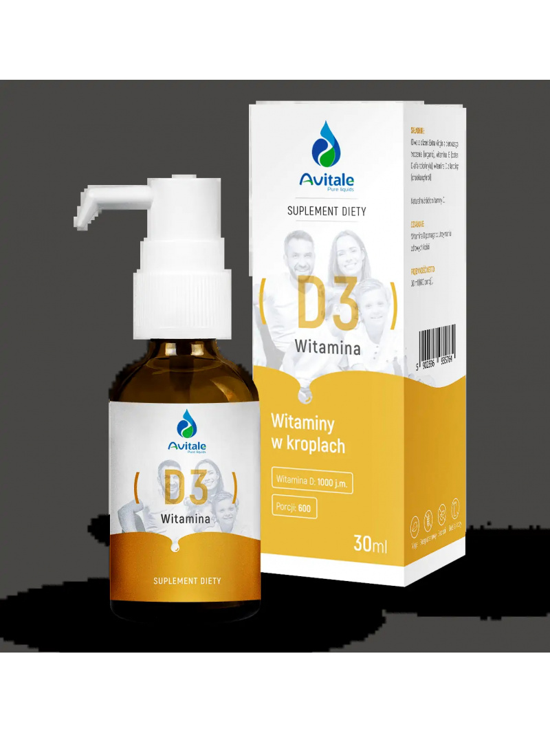 AVITALE Vitamín D3 1000 IU z lanolínu (vegánsky vitamín D3) 30 ml