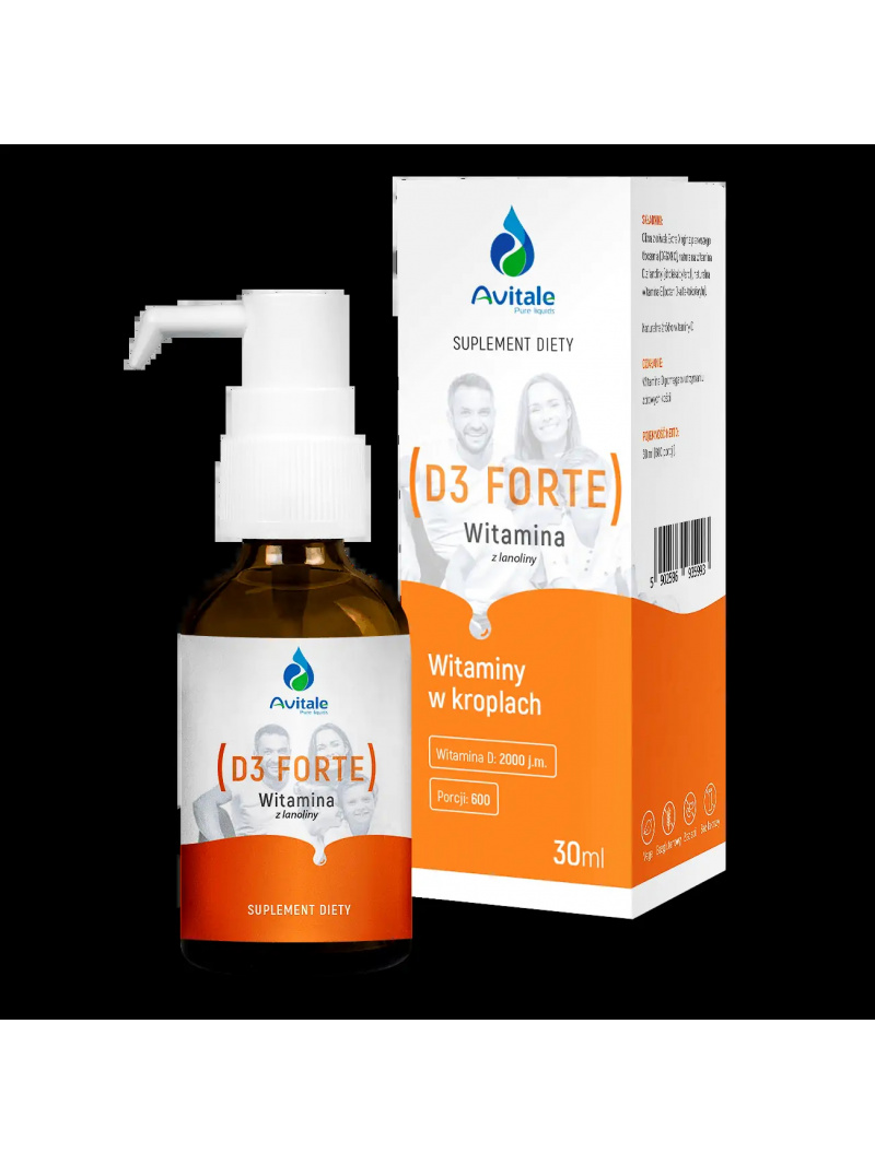 AVITALE Vitamín D3 Forte 2000 IU s lanolínom (vegánsky vitamín D3) 30 ml