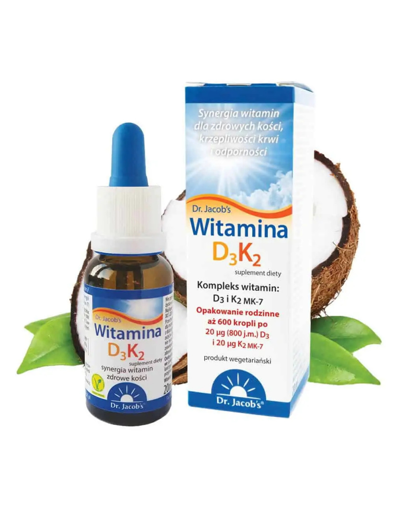 DR. JACOBS Vegetariánsky vitamín D3K2 (imunita, pre kosti, zuby a svaly) 20 ml