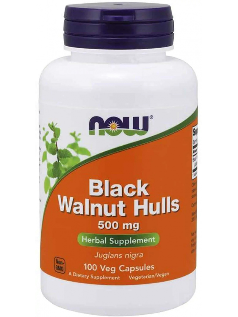 NOW FOODS Black Walnut Hulls (Čierny orech, protizápalový a analgetický) 500 mg 100 kapsúl