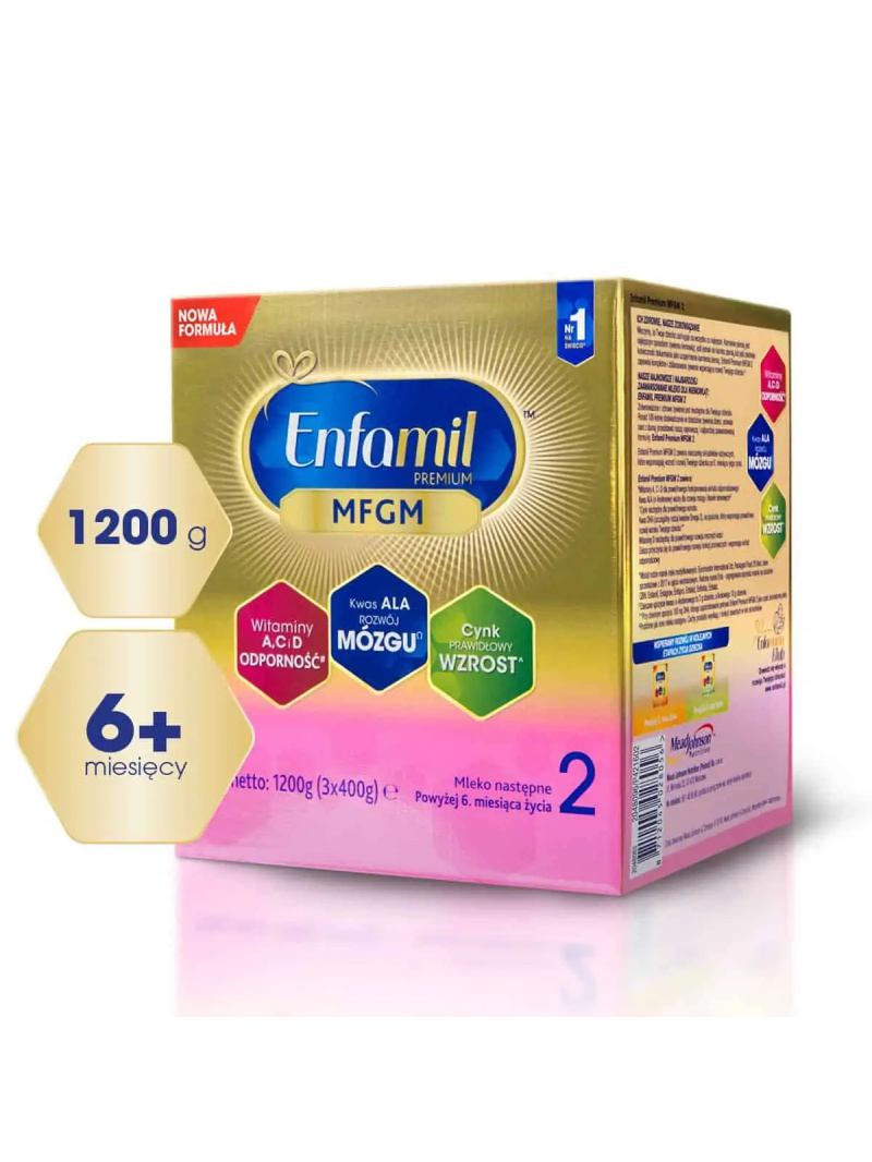 ENFAMIL 2 Premium MFGM formulované mlieko (pre deti, 6-12 mesiacov) 1200 g