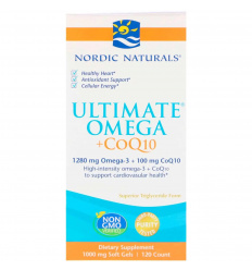 NORDIC NATURALS Ultimate Omega + CoQ10 100 mg (Omega-3, Koenzým Q10) 120 gélových kapsúl