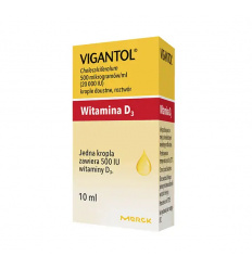 VIGANTOLETTEN Vitamín D3 perorálne kvapky (nedostatok vitamínu D3) 500 mcg 2 x 10 ml