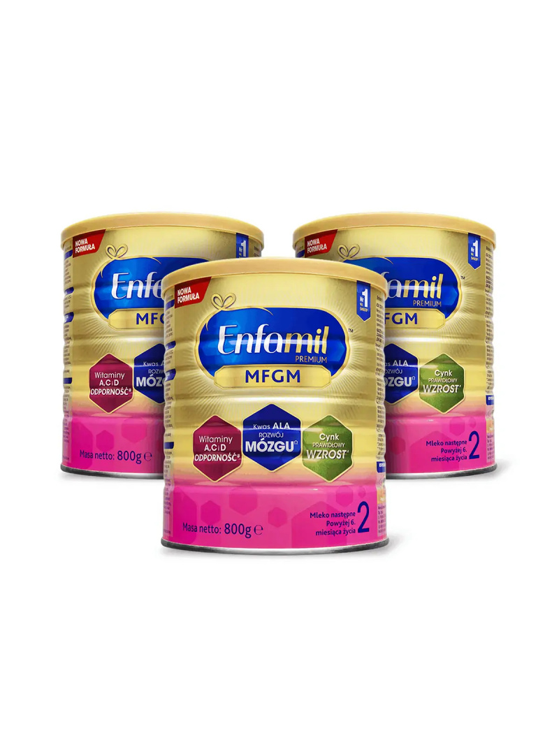 ENFAMIL 2 Premium MFGM formulované mlieko (pre dojčatá, 6-12 mesiacov) 3 x 800 g